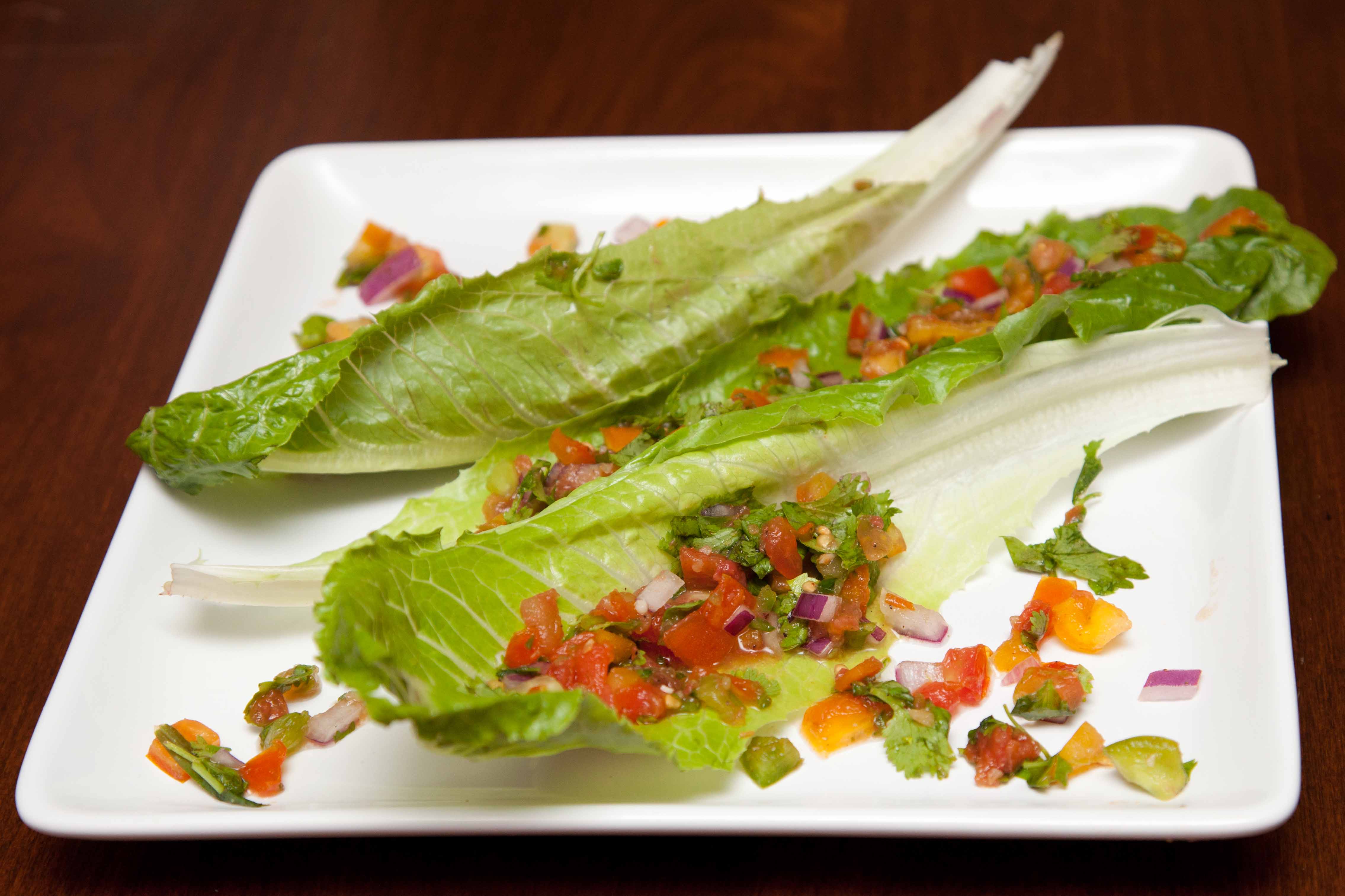 Lettuce Shells with Pico de Gallo ready for Filling